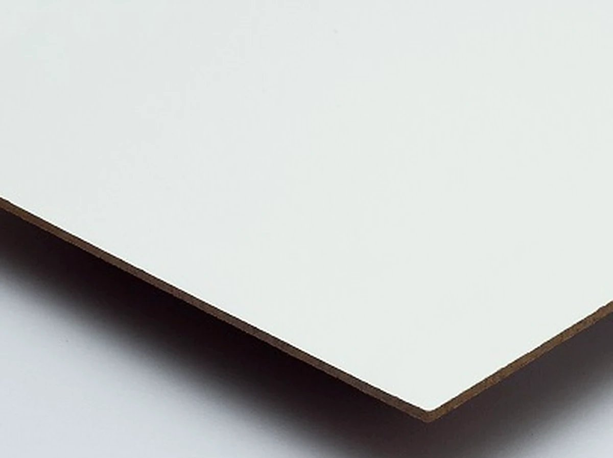 Painted hardboard panel surface